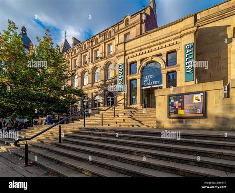 Entrance to Leeds Art Gallery situated in Victoria Square. Leeds. West ...