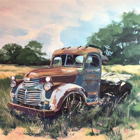 Old truck | Painting, Daily painting, Truck paint