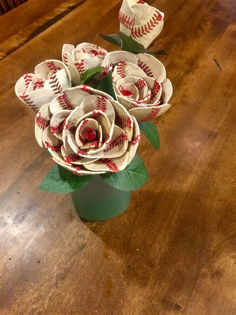 When you really like the league president, you make her baseball flowers⚾️🌹 | Baseball flowers ...