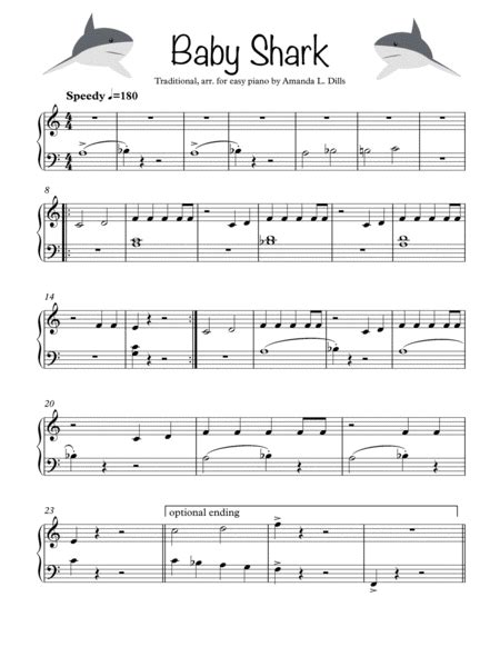 Download Baby Shark - Easy Piano Sheet Music By Traditional - Sheet ...