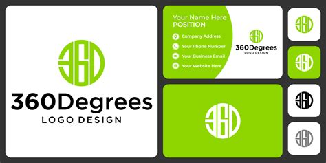 360 degree logo design with business card template. 8213458 Vector Art ...