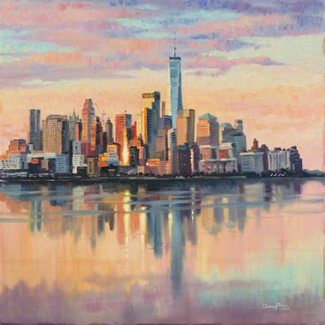 New York Skyline Painting Cityscape Canvas Print City Abstract Art ...