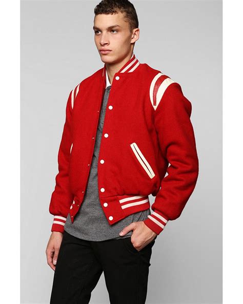 Urban Outfitters Vintage Red Varsity Jacket for Men | Lyst