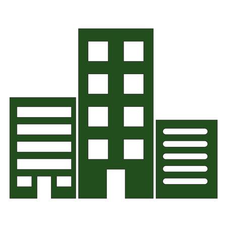 Vector Illustration with Green Building Icon | Freestock icons