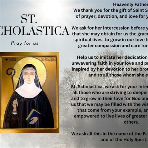 St. Scholastica Prayer Card - Etsy