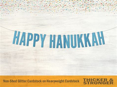 Happy Hanukkah Banner Block Letters Hanukkah Sign Hanukkah | Etsy