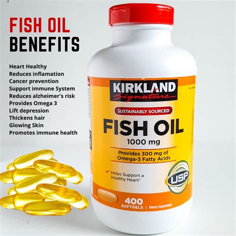 Kirkland Fish Oil Omega 3 1000 mg 400 Softgels | Lazada PH