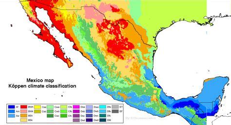 Mexico map of Köppen climate classification | Map, Mexico map, Vacation trips