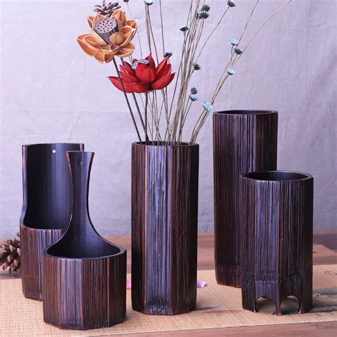 Wedding decoration flower vases bamboo Flower pots stands for living ...