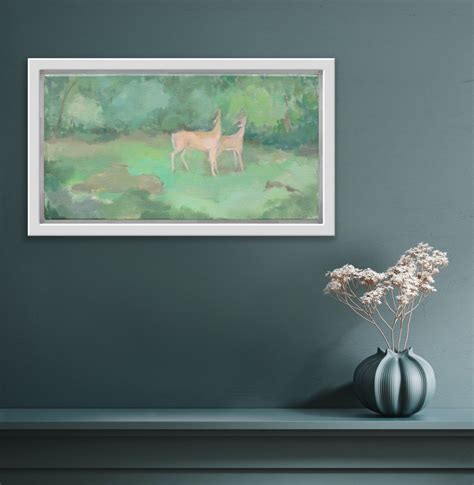 Deer Painting on Canvas Deer Wall Art Deer Decor Original - Etsy