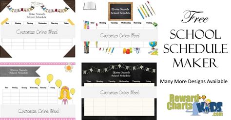 Free School Schedule Maker | Customize Online & Print at Home