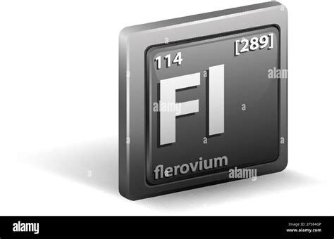 Flerovium chemical element. Chemical symbol with atomic number and atomic mass. illustration ...