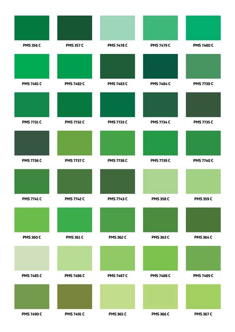 Color Chart For Green - Image to u