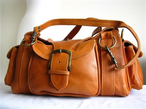 Tan Leather Satchel Bag by TheLeatherStore on Etsy