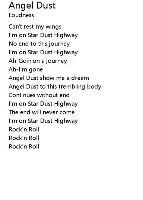 Angel Dust Lyrics - Follow Lyrics