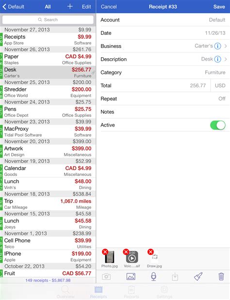 Receipts - iPad - English - Evernote App Center