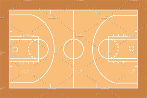 basketball court template | Object Illustrations ~ Creative Market