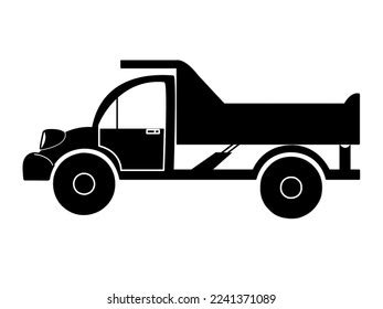 Black Silhouette Truck On White Background Stock Illustration ...