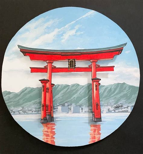 Torii Gate at Itsukushima Painting by Jonathan Chapman | Saatchi Art