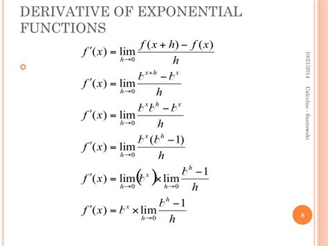 PPT - B.1.6 – DERIVATIVES OF EXPONENTIAL FUNCTIONS PowerPoint Presentation - ID:5692994