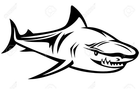 Great White Shark Outline Drawing at GetDrawings | Free download