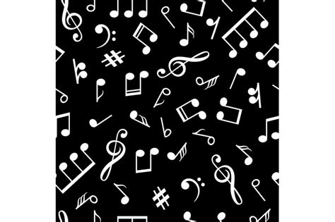 Music notes black pattern. Musical note signs old style background for By SmartStartStocker ...