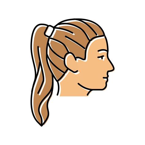 ponytail hairstyle female color icon vector illustration 21142790 Vector Art at Vecteezy