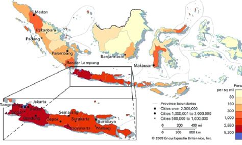 Map Showing The Population Density Of Indonesia By Province | WowShack