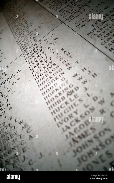 Menin Gate names Stock Photo - Alamy