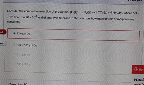 Solved Consider the combustion reaction of propane: C3H8(g)+ | Chegg.com