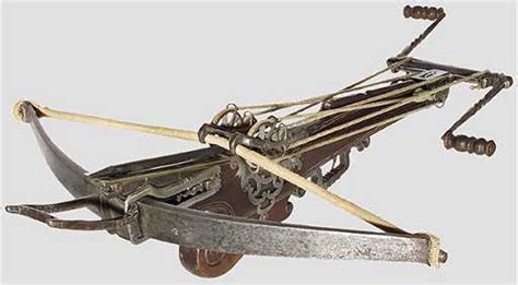 269: A heavy target crossbow with rope windlass