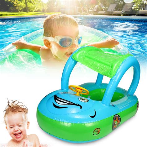 Sunshade Inflatable Swimming Ring Swimming Pool Baby Kids Swim Float ...