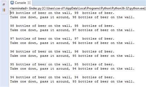 "99 Bottles of Beer" - PROGRAMMING