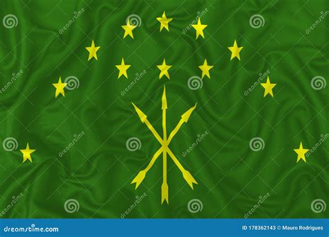 Republic of Adygea flag stock illustration. Illustration of drawing - 178362143