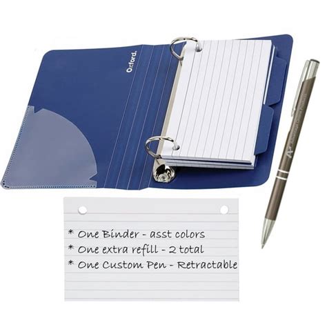 Oxford Index Card Binder with Dividers, 3" x 5", Color Will Vary, 50 Cards,1 Binder (73570 ...