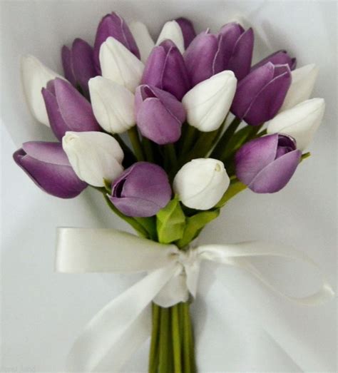 Purple Tulips Wedding Bouquet Spring Tulips Bouquet Crafthubs | Wedding ...