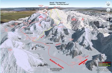 Denali Climbing Routes - map : Resume Examples #1ZV8mMo23X