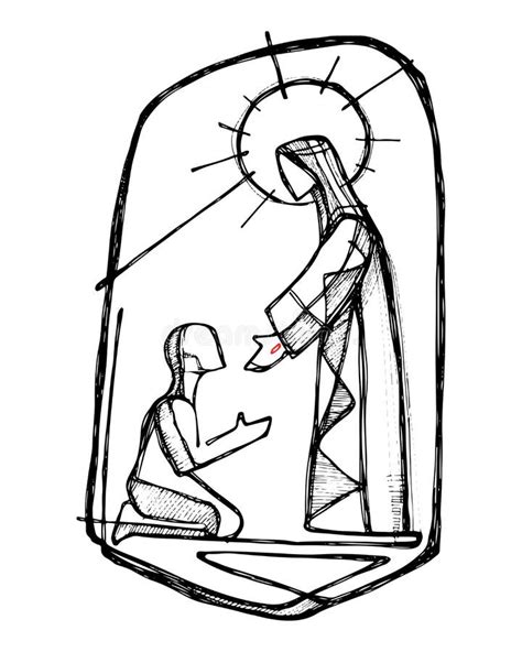 Jesus Christ healing a man stock vector. Illustration of saint - 76431536