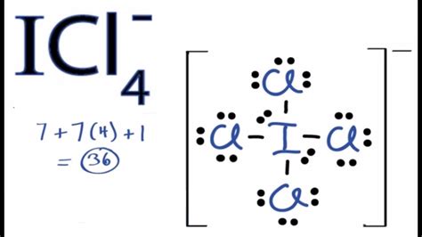 ICl4- Lewis Structure - How to Draw the Lewis Structure for ICl4- - YouTube
