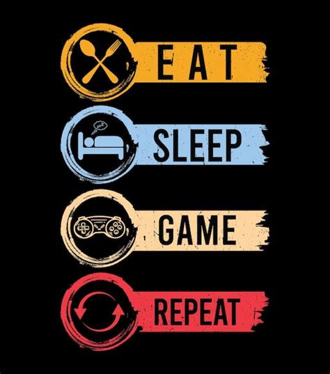 Eat sleep game repeat Vectors & Illustrations for Free Download | Freepik