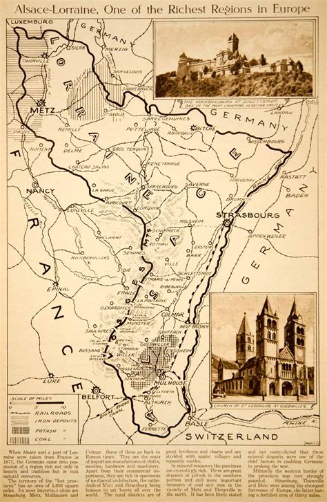 1918 Rotogravure Map Alsace-Lorraine France Germany World War I Novemb ...