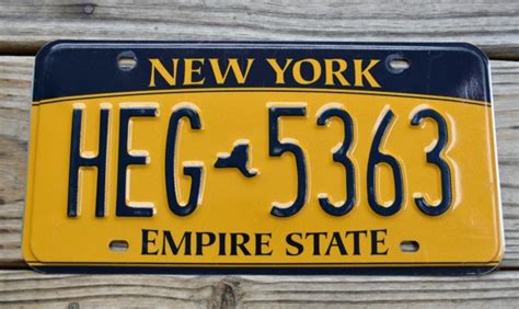 New York Blue Gold License Plate The Empire State - New York - States N - State - Territory