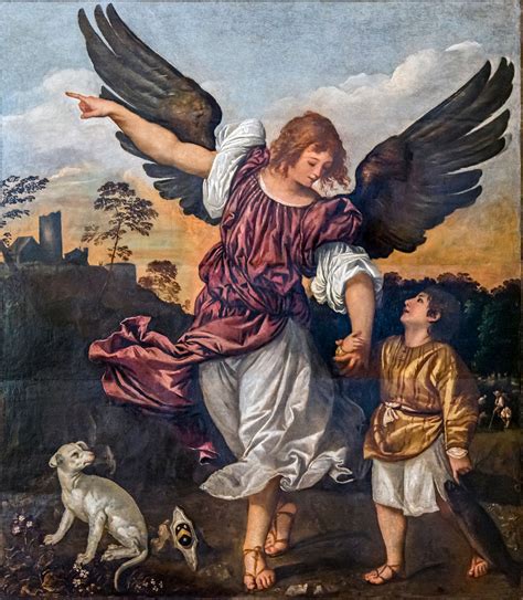 Raphael and Tobit by Titian - Public Domain Catholic Painting