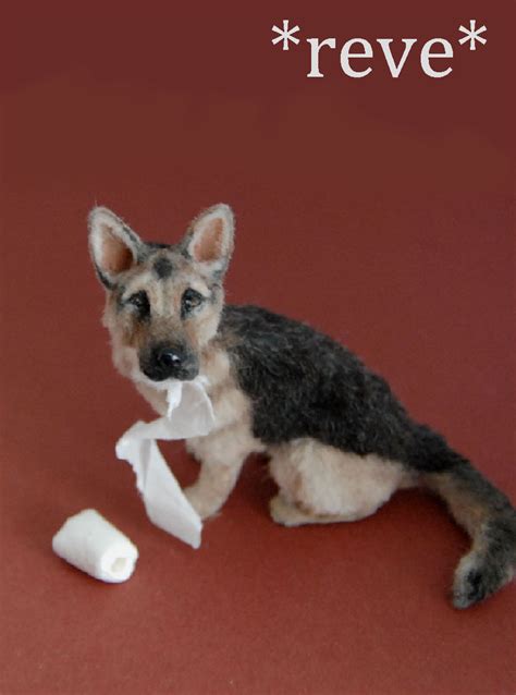 Miniature German Shepherd Dog Sculpture by ReveMiniatures on DeviantArt