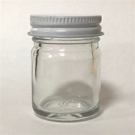 1 oz Glass Salve Jar Clear, w/White Lid | Living Earth Herbs – Organic Bulk Herbs, Essential ...