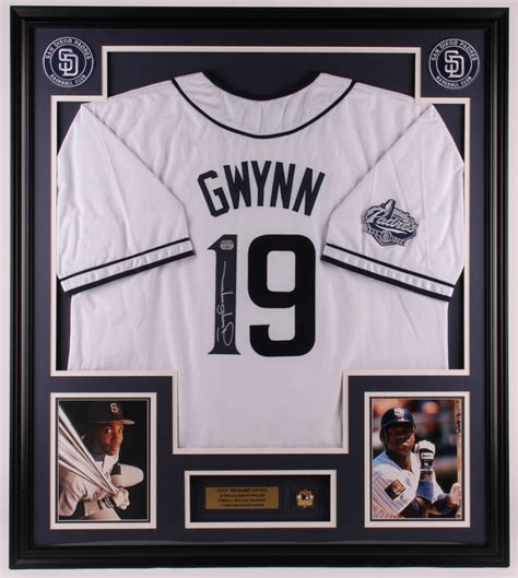 Tony Gwynn Signed Padres 32x36 Custom Framed Jersey Display with Gwynn ...