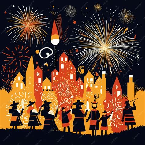 Premium AI Image | Remembering the british tradition of guy fawkes night with fireworks bonfires ...