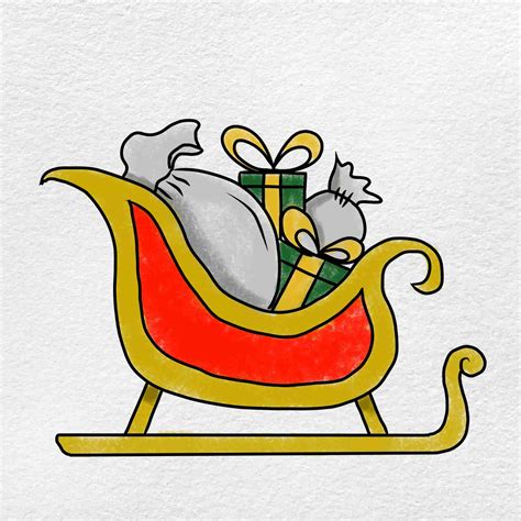 Santa Sleigh Drawing - HelloArtsy