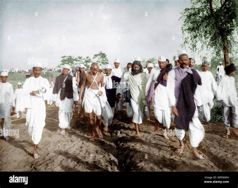 Mahatma Gandhi and his Salt Satyagraha, India, Asia, March 1930, old vintage 1900s picture Stock ...