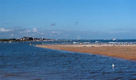 Houlgate beach in Normandy stock image. Image of landmark - 43859721